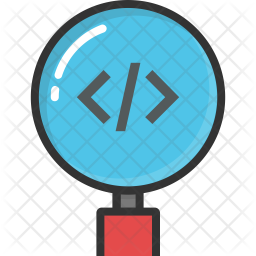 Code Magnifier Icon - Download in Isometric Style