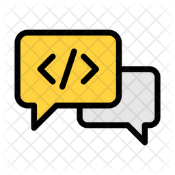 Code Message Icon - Download in Colored Outline Style