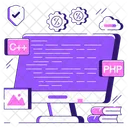 Codificacion De Sistemas Programacion Web Desarrollo De Software Icono