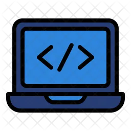 Computadora portátil de codificación  Icono
