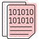 Codigo Binario Color Sombra Icono De Linea Fina Icono