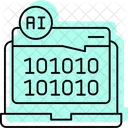 Codigo De Programacion De Inteligencia Artificial Color Sombra Icono De Linea Fina Icono