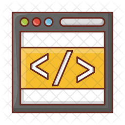 Coding Icon - Download in Colored Outline Style