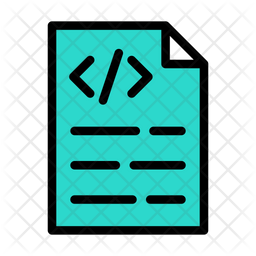 Coding File Icon - Download in Colored Outline Style