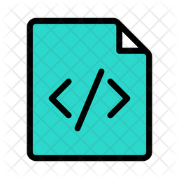 Coding File Icon - Download in Colored Outline Style
