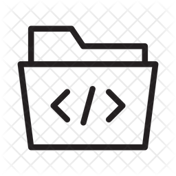 Coding Folder Icon - Download in Line Style