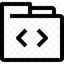 Coding folder Icon - Download in Line Style