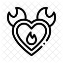 Coeur Feu Saint Valentin Icône