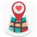 Coeur Epingle De Carte Emplacement Prefere Icon