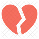 Coeur Brise Fissure Dans La Relation Symbole Du Divorce Icône