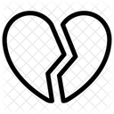 Coeur Brise Fissure Dans La Relation Symbole Du Divorce Icône