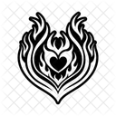 Coeur Brulant Amour Tatouage Icône