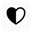 Coeur Moitie Pointu Icône