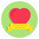 Etiquette De Coeur Banniere De Coeur Etiquette Damour Icône