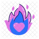 Coeur En Flamme Coeur Brulant Coeur De Feu Icône