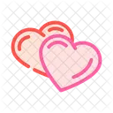 Deux Coeurs Amour Icône