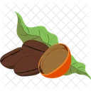 Coffee Beans Split In Half Coffee Drink Icon