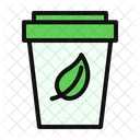 Eco Coffee Cup Leaf Icon