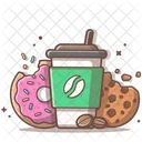 Coffee Cup Cookies Donut Icon