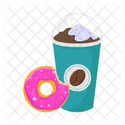 Coffee cup and donut  Icon