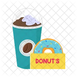 Coffee cup and donut  Icon