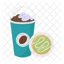 Coffee cup and donut  Icon