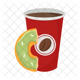 Coffee cup and donut  Icon