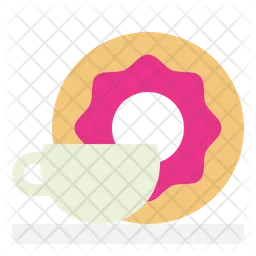 Coffee Cup And Donut  Icon