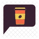Coffee Cup In Speech Bubble Inviting To Take Drink Morning Beverage Icono