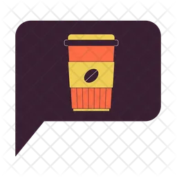 Coffee cup in speech bubble  Icon
