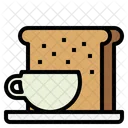 빵과 커피 컵  아이콘