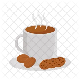 Coffee cup with cookie  Icon