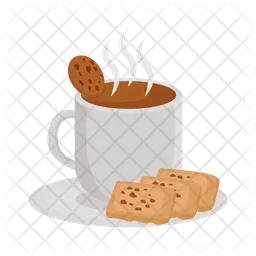 Coffee cup with cookie  Icon