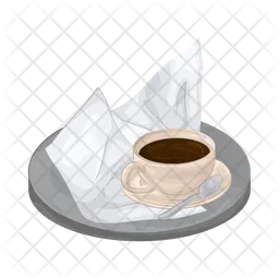Coffee cup with tissue  Icon