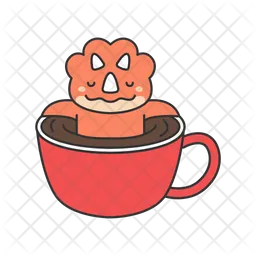 Coffee cup with triceratops  Icon