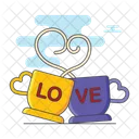 Coffee Date Love Date Love Cups Icon