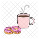Coffee drink with donuts  Icon