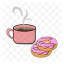 Coffee drink with donuts  Icon