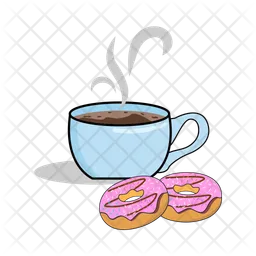 Coffee drink with donuts  Icon