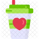 Coffee Glass Love Coffee Disposable Glass Icon