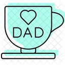 Coffee Mug With Best Dad Color Shadow Thinline Icon Icono