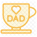 Coffee Mug With Best Dad Duotone Line Icon Icon