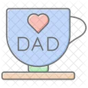 Coffee Mug With Best Dad Lineal Color Icon Icon