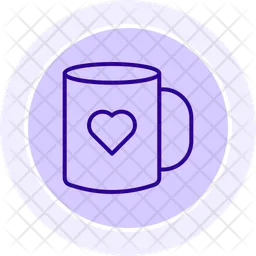 Coffee mug with heart  Icon