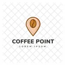 Cafe Location Coffee Point Cafe Logomark Icon