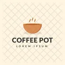 Coffee Pot Hot Coffee Cafe Logomark Icon