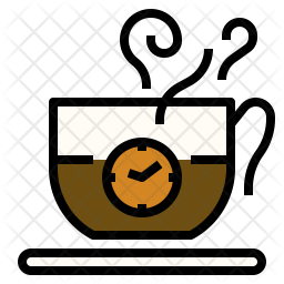 Download Coffee Time Icon of Colored Outline style - Available in ...