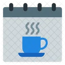 Coffee Break Time Cup Cafe Calendar Date Icon