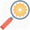 Cog Cogwheel Magnifier Icon
