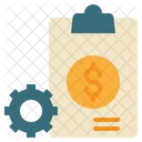 Cog Money Clipboard Icon
